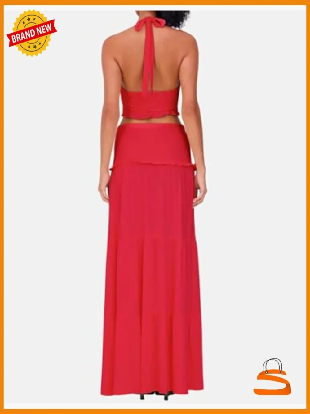 2 Piece Outfit Sexy Twist Crop Top Bodycon Skirt Set Sleeveless Summer Y2K